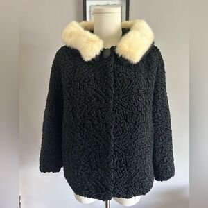 Vintage Persian Black Lamb & Mink Coat